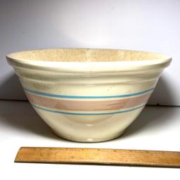 Large Watt Mixing Bowl with Blue & Pink Striped