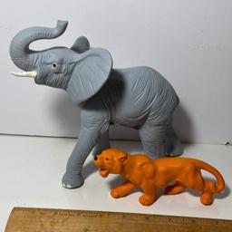 Hand Painted Ceramic Elephant & Tiger