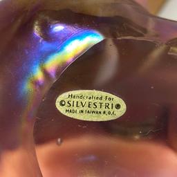 Pretty Iridescent Shell Glass Paperweight Handcrafted For Silvestri