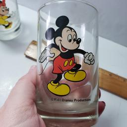 Vintage Mickey and Minnie Mouse Glasses Set of 2