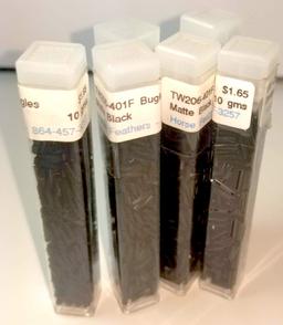 Lot of TW206-401F Bugles- Matte Black, Opaque Black Beads