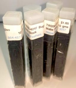 Lot of TW206-401F Bugles- Matte Black, Opaque Black Beads