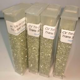 Lot of CV Tri 10-1527- Trans Sparkle Celery Lined Beads