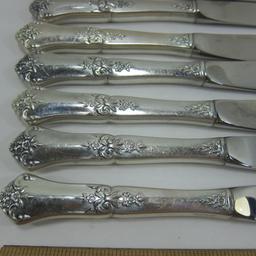 38 pc Sterling Silver Flatware Stately Pattern 8 Place Setting in Wood State House Storage Chest