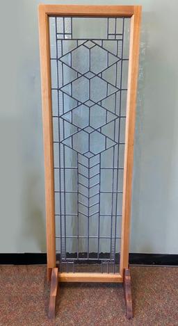Hand Crafted Arts & Crafts Mission Style Decorative Divider with Mahogany Frame & Display Stands