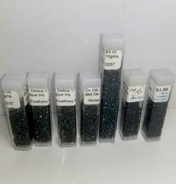 DB-2 Delica 11 Cyl - 7 Vials of Metallic Dark Blue Iris Beads