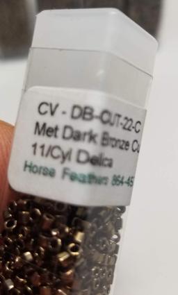 CV -DB-Cut-22-C 11/Cyl Delica - 5 vials of metallic dark bronze cut
