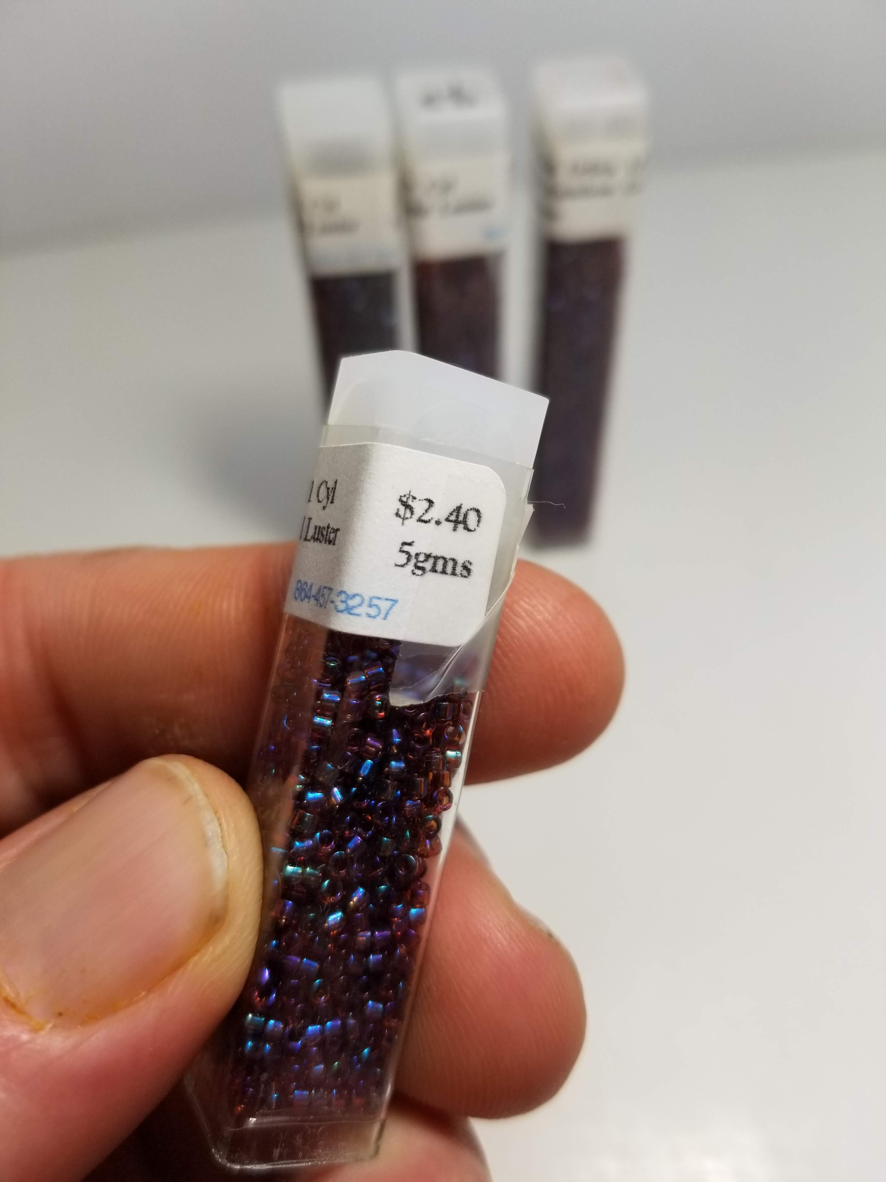 DB-104 Delica 11 Cyl - 4 Vials of Claret Rainbow Gold Luster