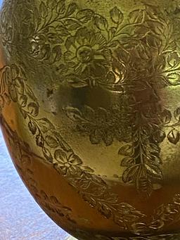 Vintage Tall Etched Brass Lamp