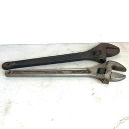 Clik-Stop 16 and 18 Inch Adjustable Wrenches