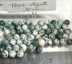 Natural Tree Agate Round Beads