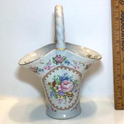 Floral Porcelain Slender Basket