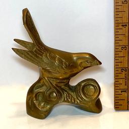 Solid Brass Bird Figurine Made in Korea