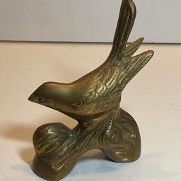 Solid Brass Bird Figurine Made in Korea