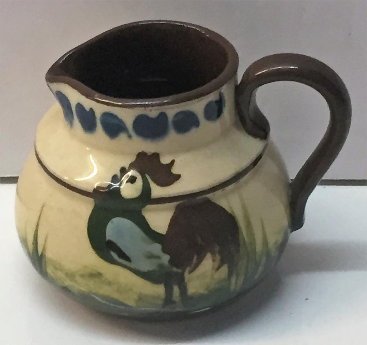 Vintage Washington DC Clay Pottery Pitcher with Rooster