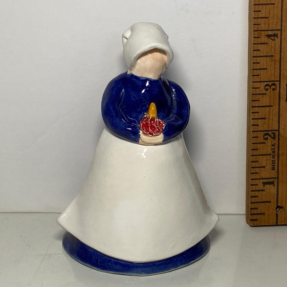 Pottery Dutch Lady Figurine Signed By Artist