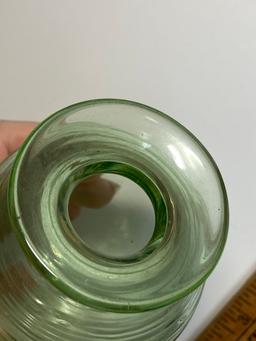 Vaseline Glass Hand Blown Bud Vase