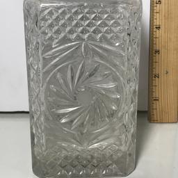 Vintage Pressed Glass Decanter with Stopper