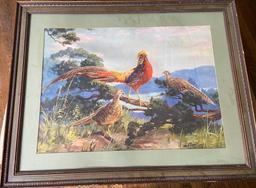 Hy. Hintermeister Framed & Matted Pheasant Print