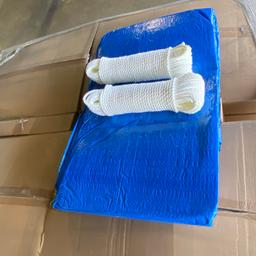 Pallet of 60 - NEW 20' x 25' Blue Tarps W/Grommets-5 mil-Individually Boxed w/2 Ropes For Tying Down