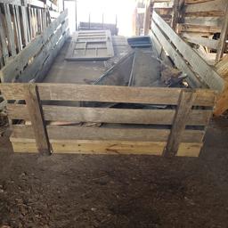 Farm Trailer and Contents with Side Plank Walls