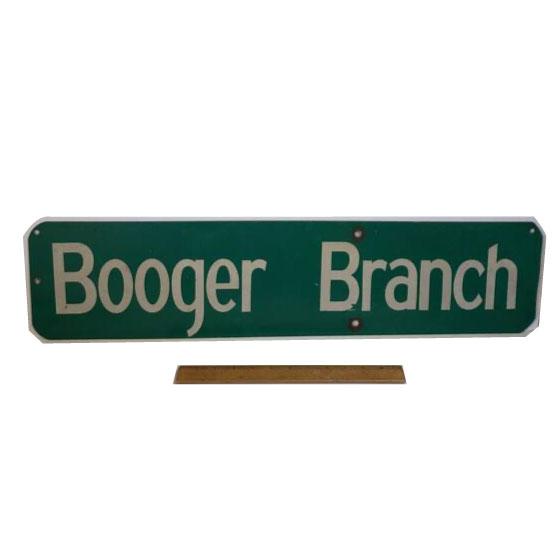 Vintage Metal Street Sign “Booger Branch”