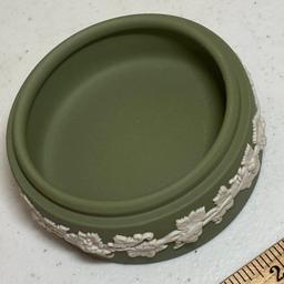 Green Wedgwood Lidded Trinket Dish Made in England