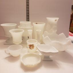 Large Vintage Milk Glass Lot, including Tony the Tiger Mug