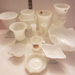 Large Vintage Milk Glass Lot, including Tony the Tiger Mug