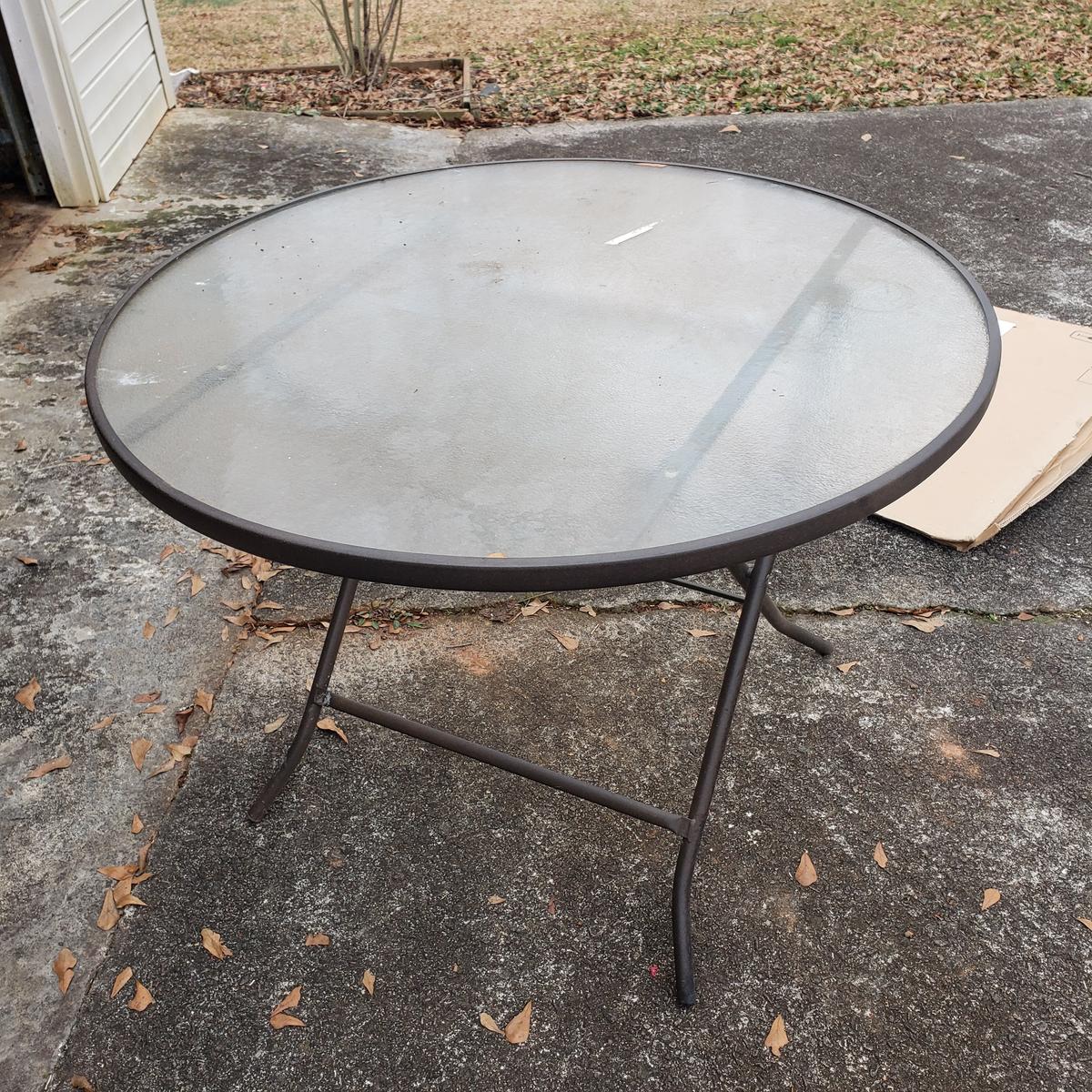 Mainstays Folding Glass Top Patio Table