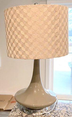 Pretty Gray Glass Table Lamp with Shade