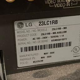 LG 23” Television Model 23LC1RB - Works