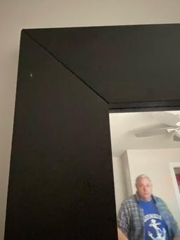 Large Mirror with Wooden Frame
