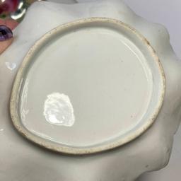 Beautiful Vintage Porcelain Dish with Handle & Coaster