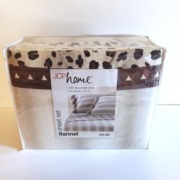 New JCPenney Home Leopard Print Full Size Flannel Sheet Set