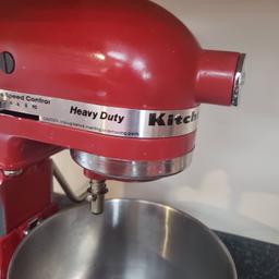 Kitchen Aid Red Heavy Duty Mixer With 3 Attachments, Works