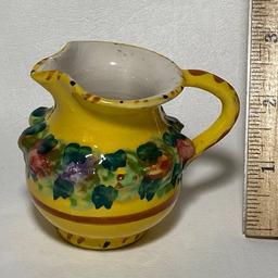 Small Italian Embossed Pottery Creamer