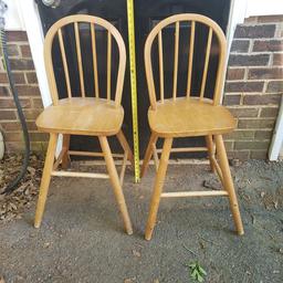 Natural Wood Kids Bar Stool Set