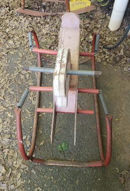 Vintage Wooden Rocking Horse with Original Paint