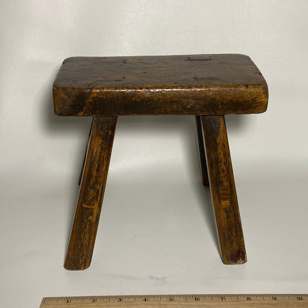 Small Antique Wooden Milking Stool