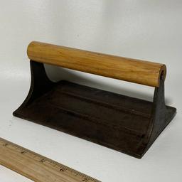 Pig Bacon Press with Wooden Handle