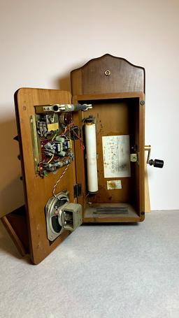 Vintage Wooden Old Fashioned Telephone Radio by Tilso Made in Japan