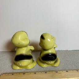 Pair of Porcelain Hugging Duckling Salt and Pepper Shakers by Jan Tellingen