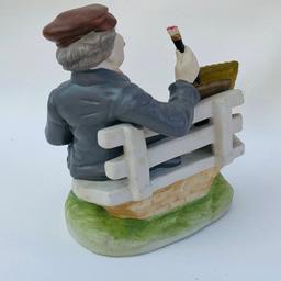 Porcelain Painter with Pipe Figurine