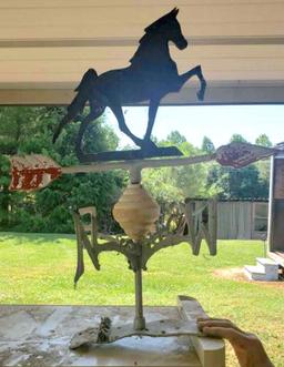 Vintage Cast Aluminum Horse Weathervane