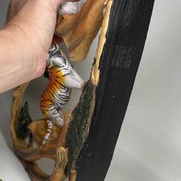 Cool Carved Resin Tiger within an Open Tiger Statue