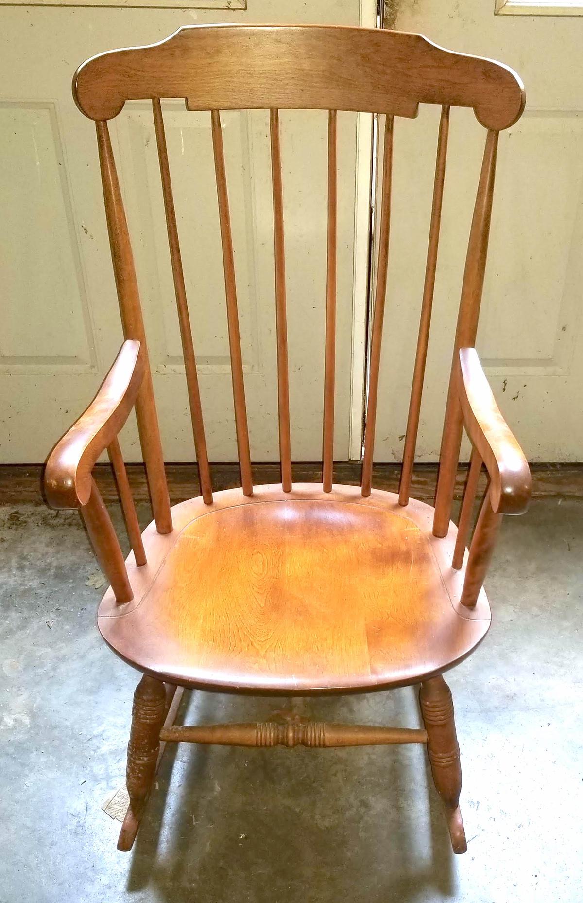 Vintage Wooden Spindle Back Rocking Chair