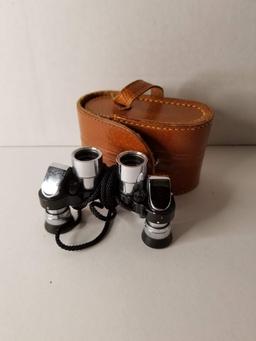 Small Binoculars/Opera Glasses with Leather Case