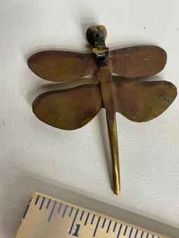 Lot of 3 Brass Dragonfly Wall Décor