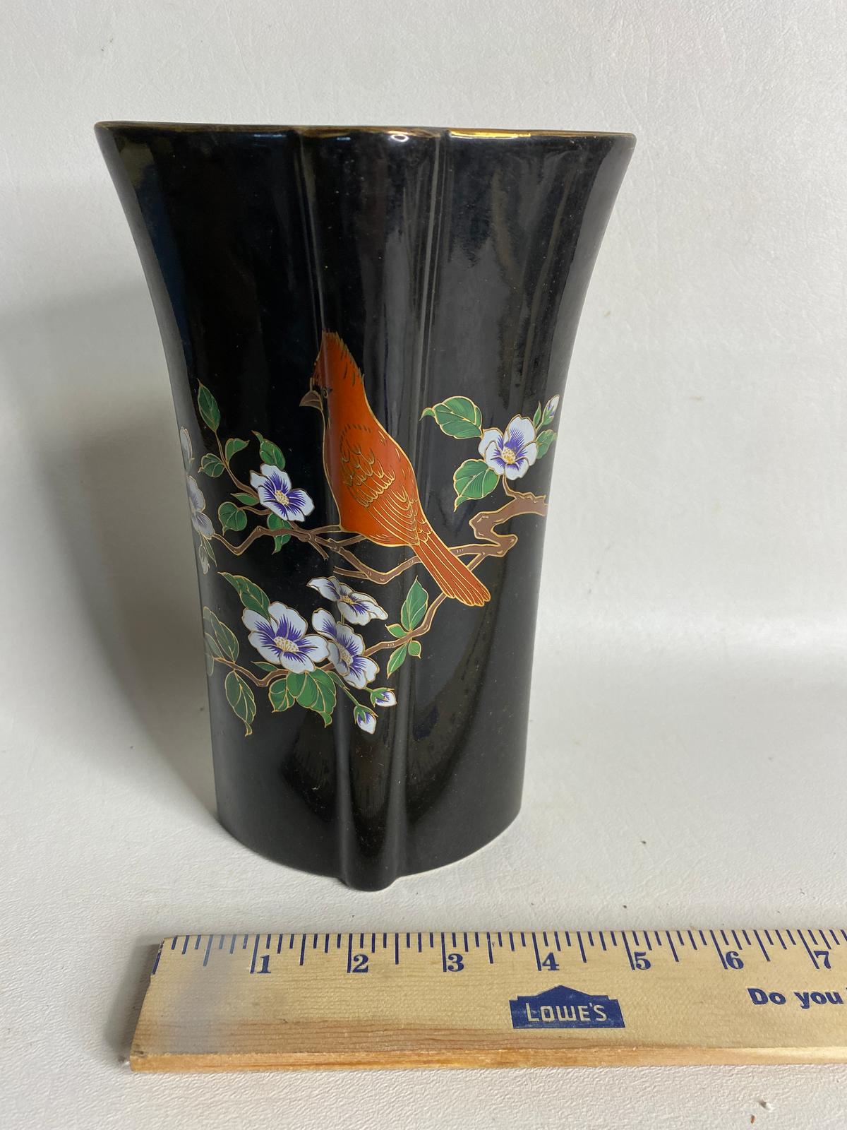 Ceramic Vase with Bird Design